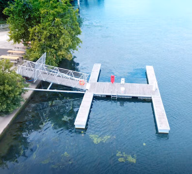 Pontons flottants acier - Rosa Bonheur à l'Ouest (92)