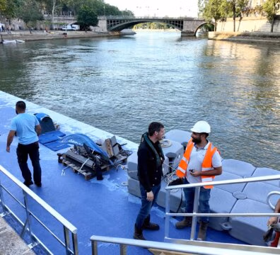 Mise en place du ponton