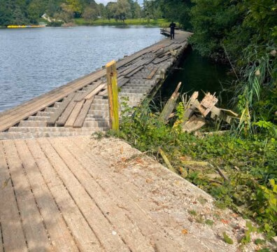Dépose de l'ancienne passerelle de Draveil (91)