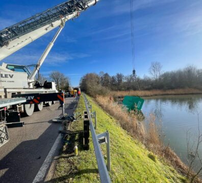 Chantier mise en place de la Passerelle piétonne à Sommerviller (54)