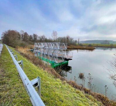 Chantier mise en place de la Passerelle piétonne à Sommerviller (54)