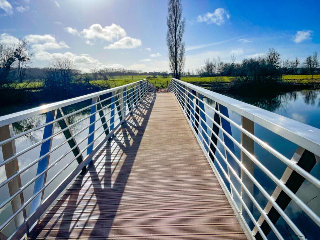 Chantier mise en place de la Passerelle piétonne à Sommerviller (54)