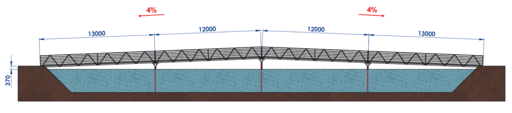 Dessin de la passerelle piétonne à Sommerviller (54)